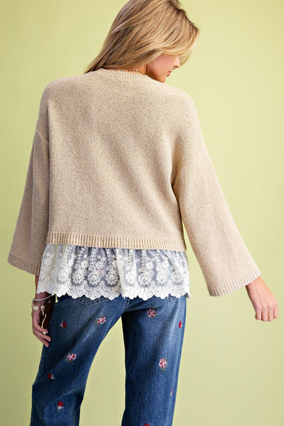 Sweater & Lace Top