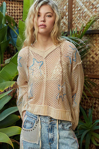 Summer Stars Open Knit Pullover