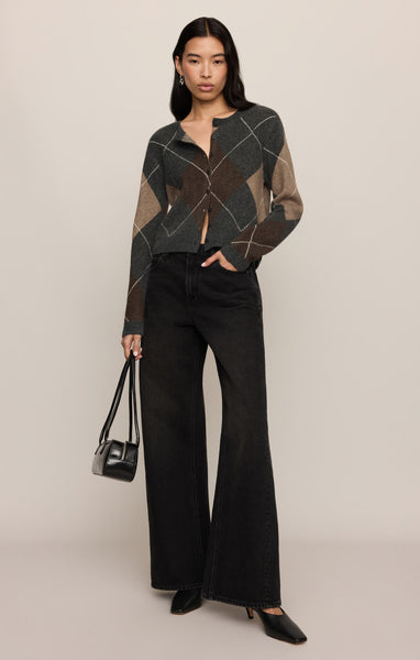 Supply Medina Argyle Cardigan-Charcoal Heater