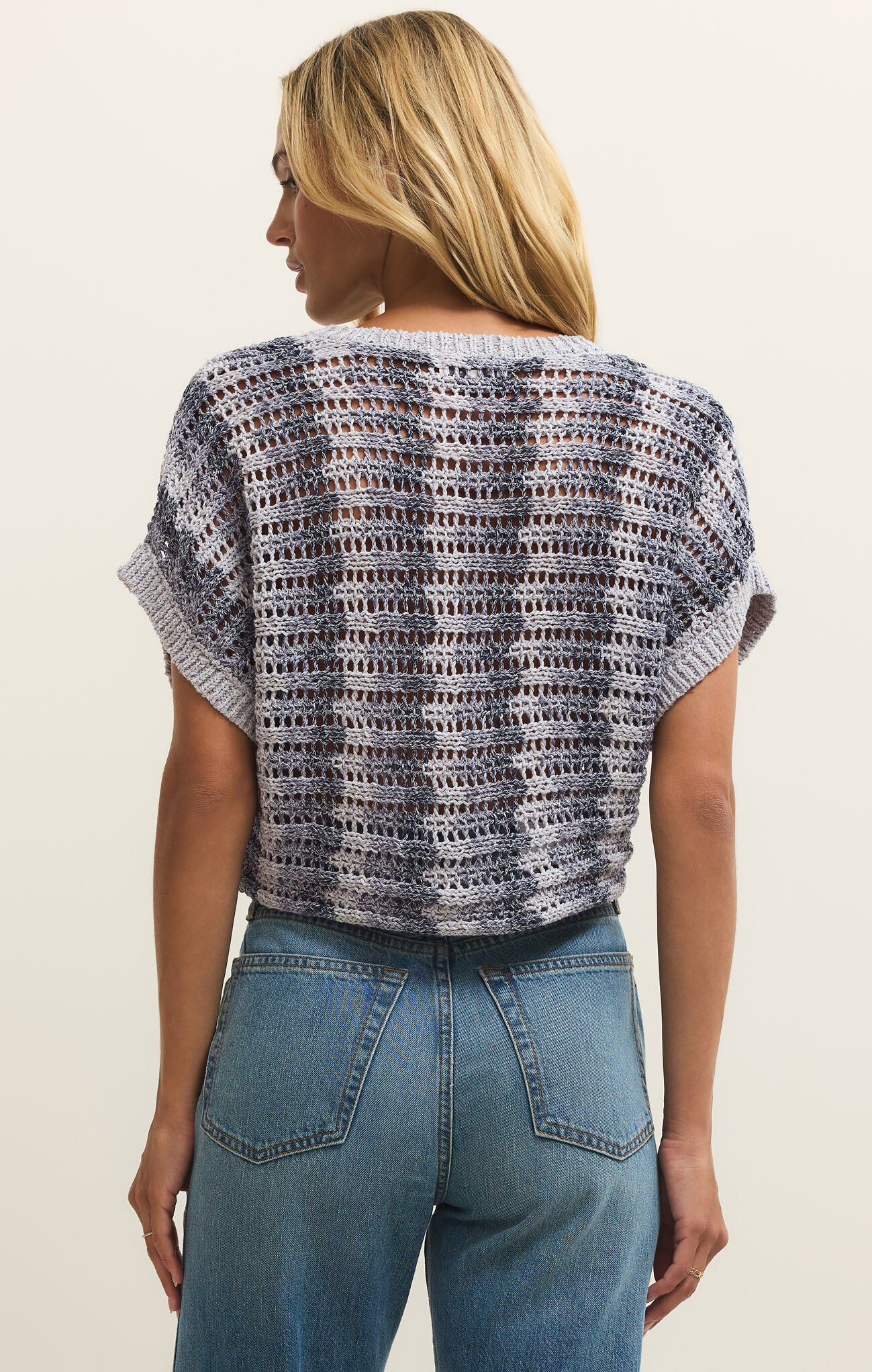 bettyblue03 Z Supply Calypso Blue Indigo Ballast Crochet Stripe Top – V's Type